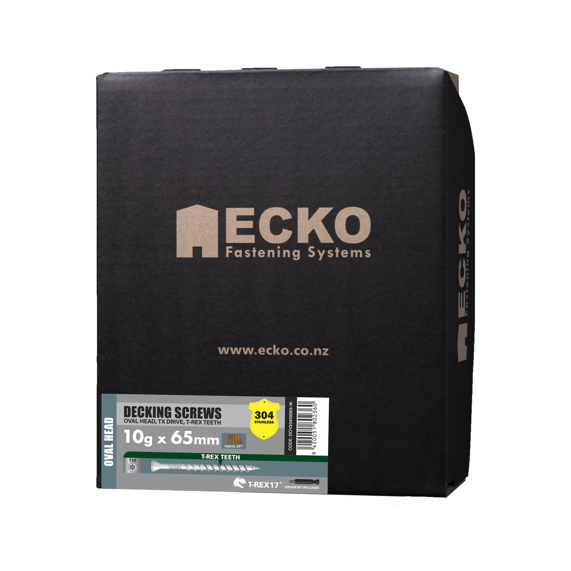 Ecko Oval Head Torx Decking Screw 10gx65mm + 304 S/S Bit - Image 4