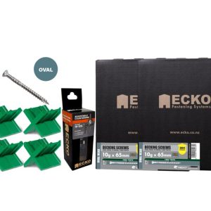 Ecko Oval Head Torx Decking Screw 10gx65mm + 304 S/S Bit Package Deal