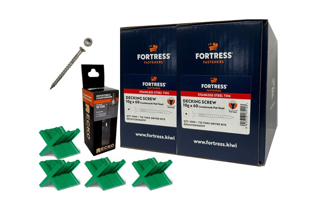 Fortress CSK Torx Deck Screw 10gx60mm + 316 S/S Package Deal