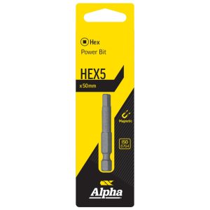 Alpha 5x50mm Hex Driver Bit for 14g TTB (Carded)