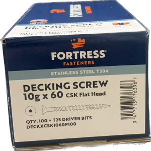 Fortress CSK Torx Deck Screw 10gx60mm + 304 S/S Bit