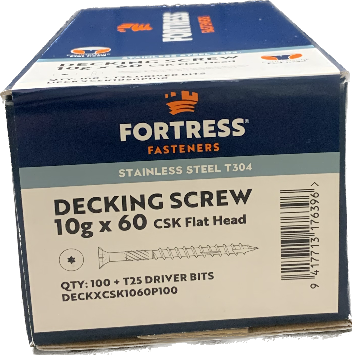 Fortress CSK Torx Deck Screw 10gx60mm + 304 S/S Bit