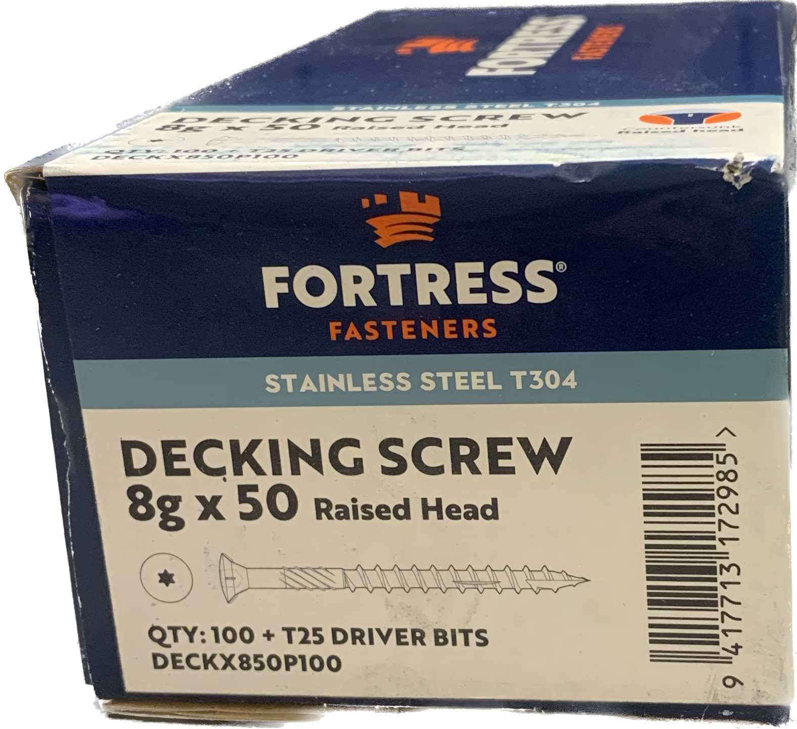 Fortress RSD Torx Deck Screw 8gx50mm + S/S Bit