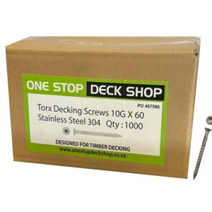 One Stop Deck Shop Torx 304 Stainless Steel Decking Screw 10gx60mm (x1000)
