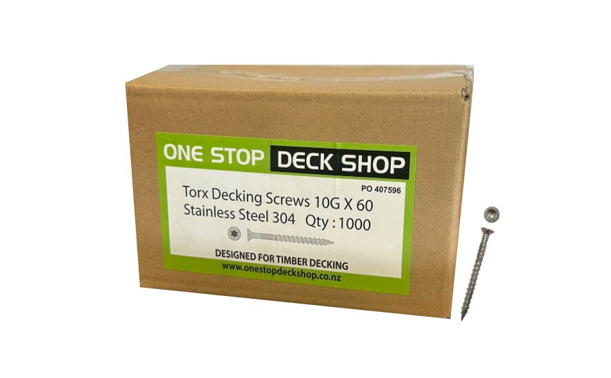 One Stop Deck Shop Torx 304 Stainless Steel Decking Screw 10gx60mm (x1000)