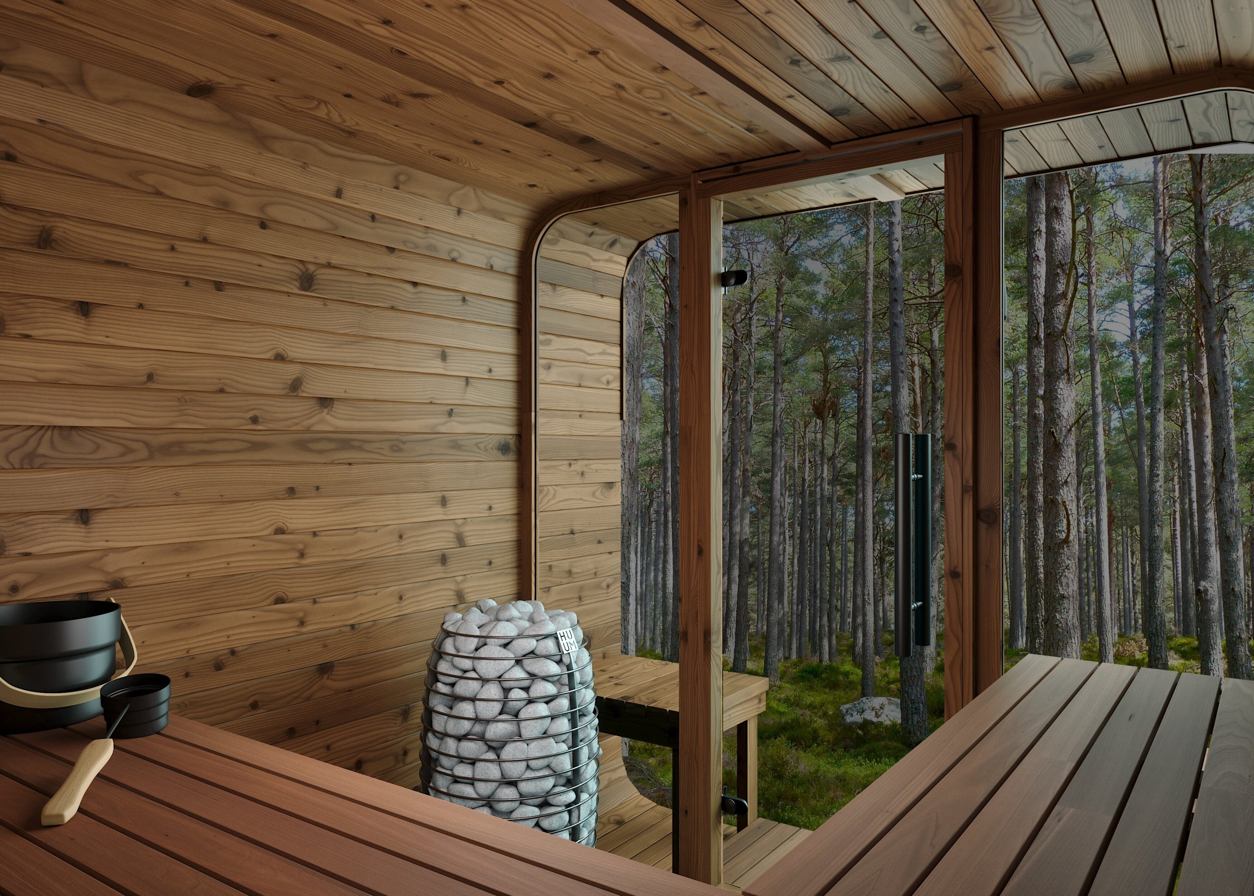 Square Barrel Sauna - Nora 250 - Image 5