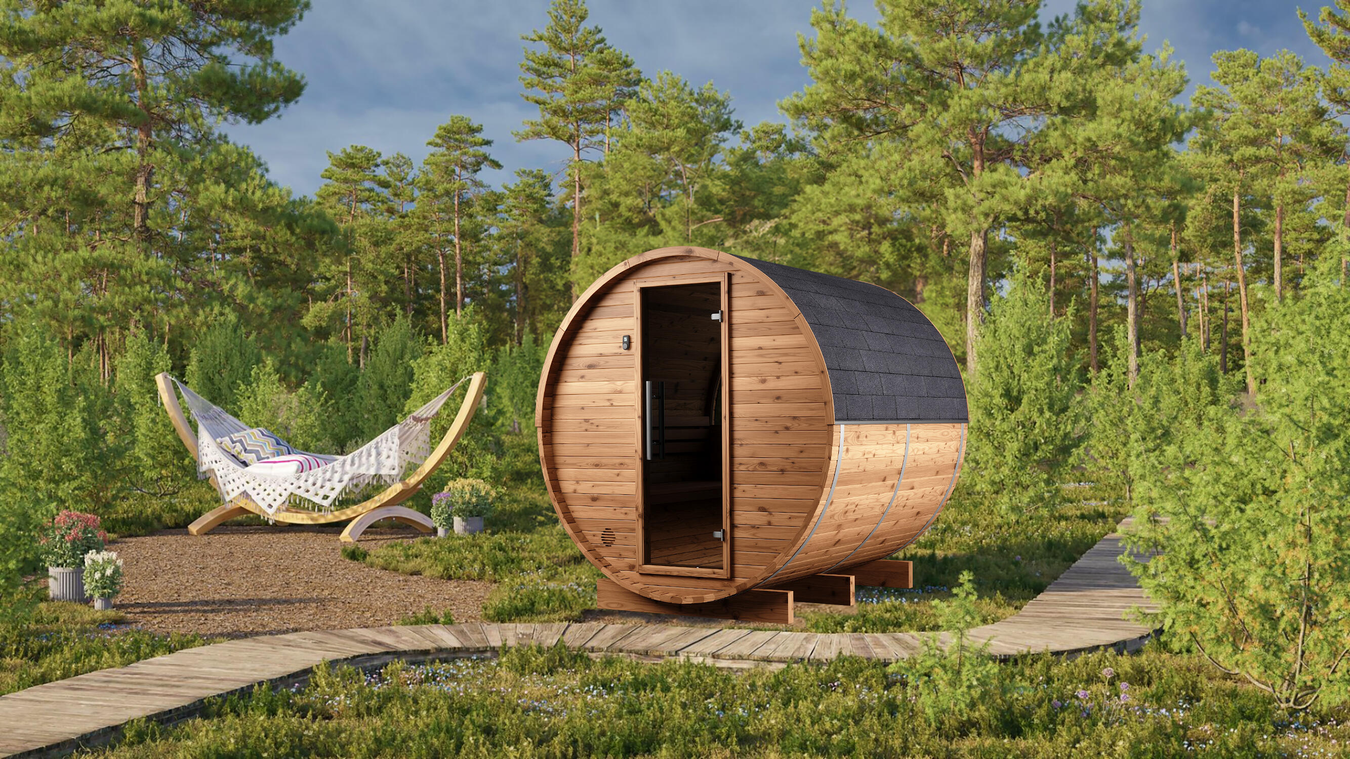 Round Barrel Sauna - Halo Comfy 225 - Image 12