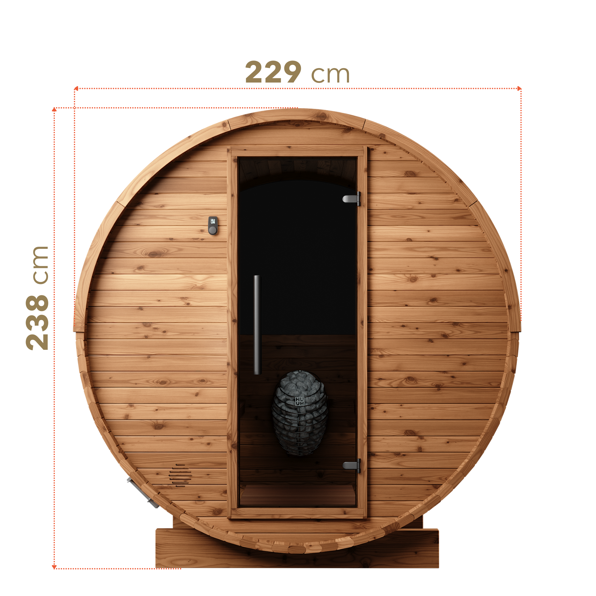 Round Barrel Sauna - Halo Comfy 225