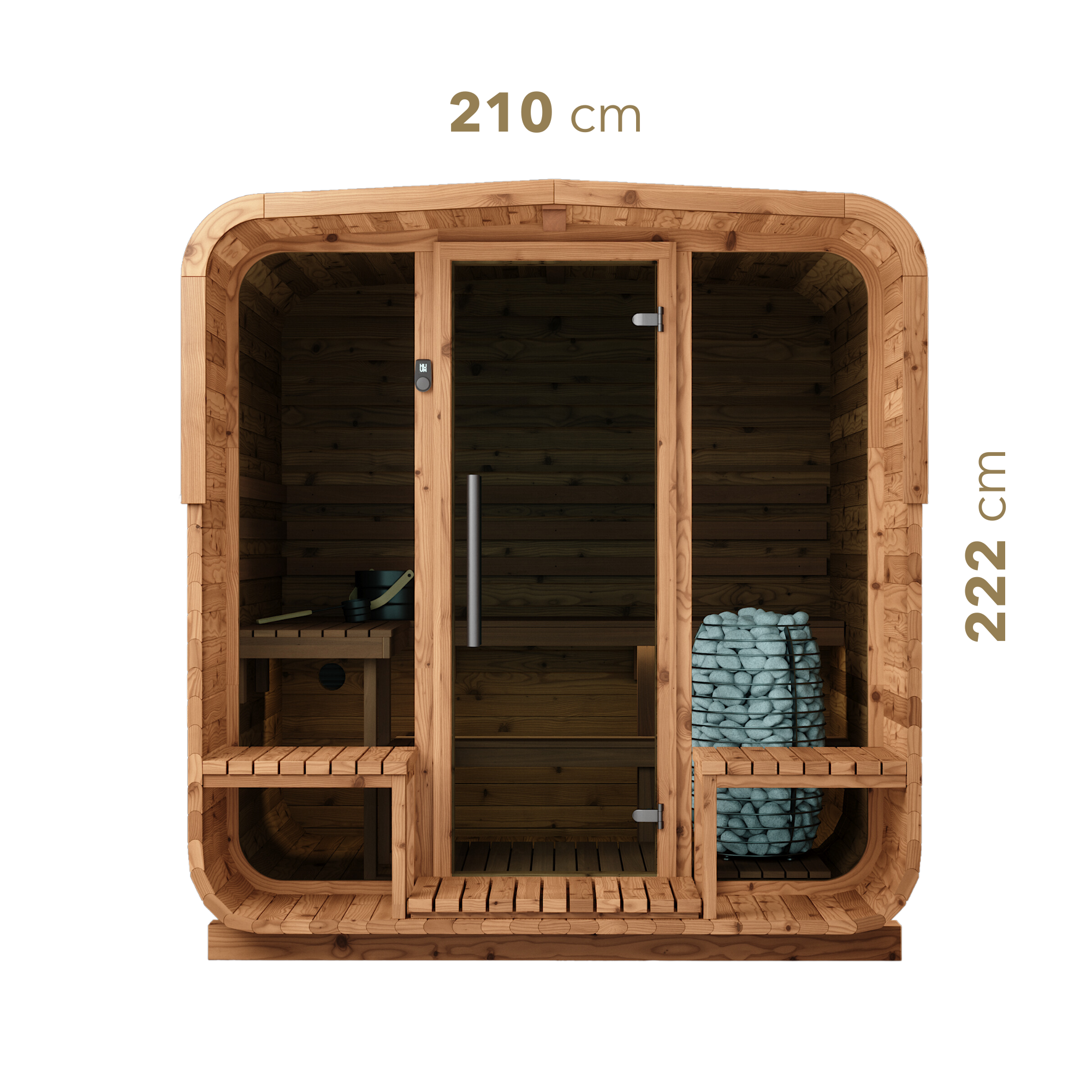 Square Barrel Sauna - Nora 210