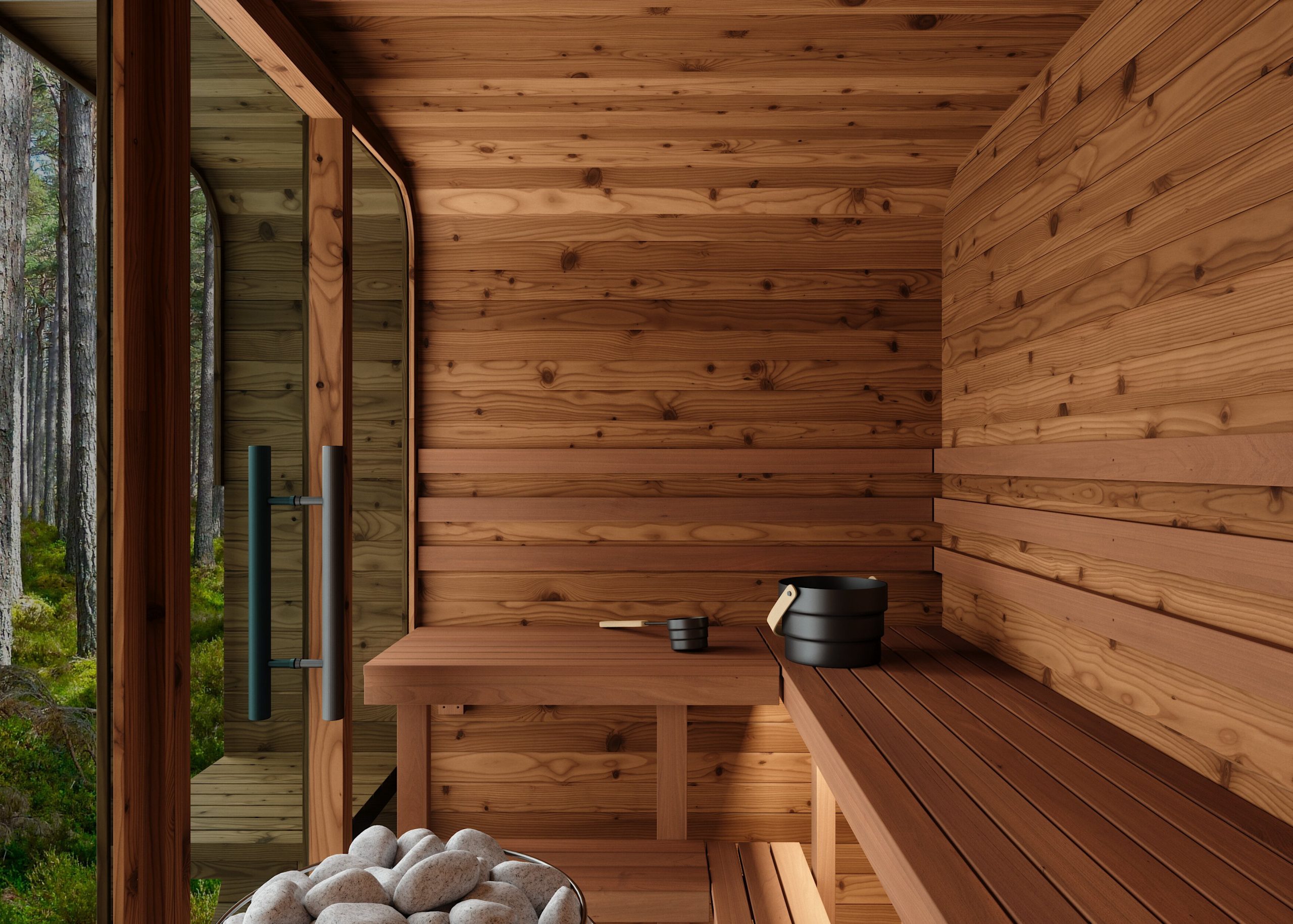 Square Barrel Sauna - Nora 210 - Image 4