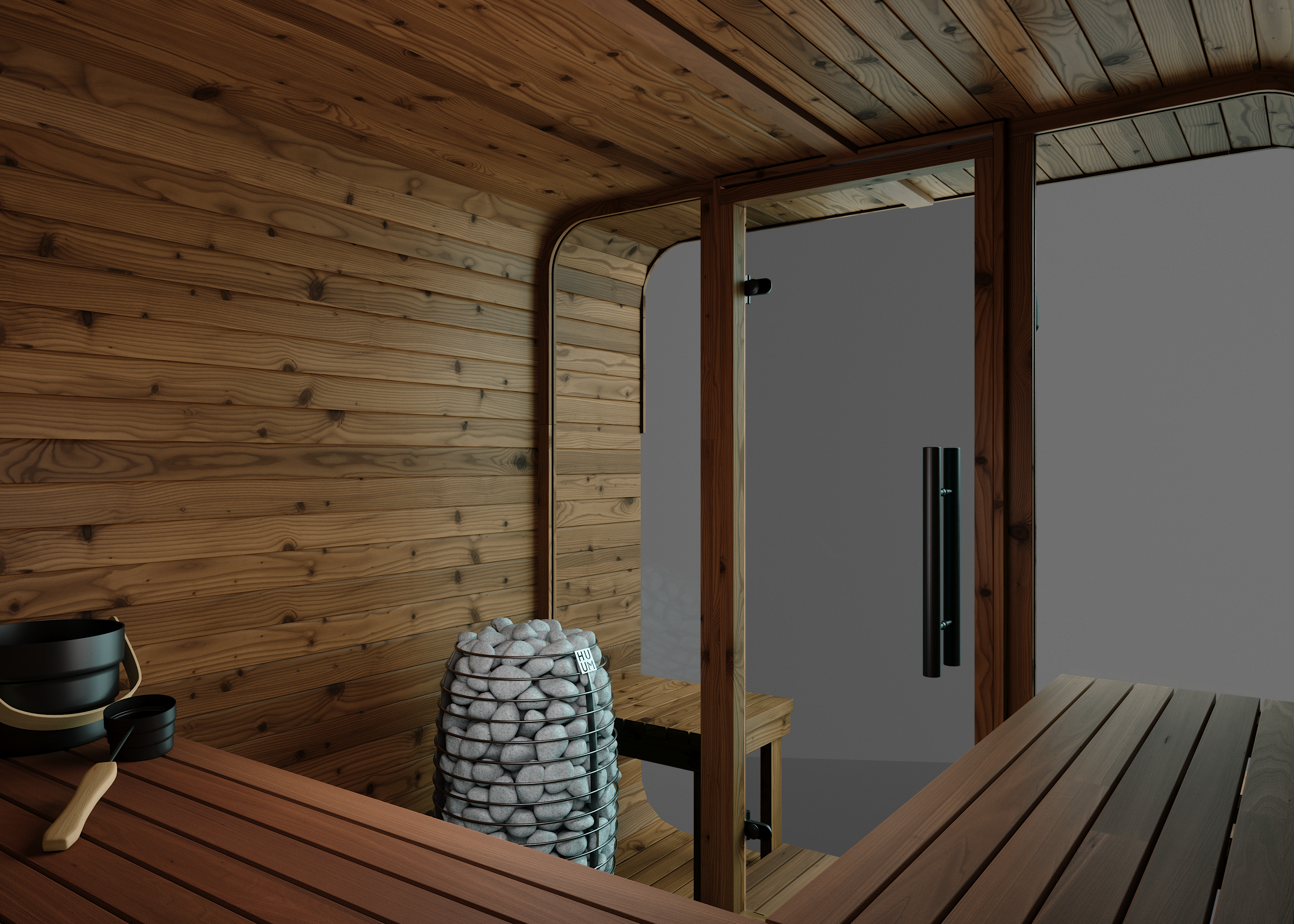 Square Barrel Sauna - Nora 250 - Image 17